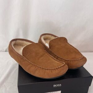 COPY - Hugo Boss RELAX shearling moccasin slippers lounge shoes  Fur Size  10